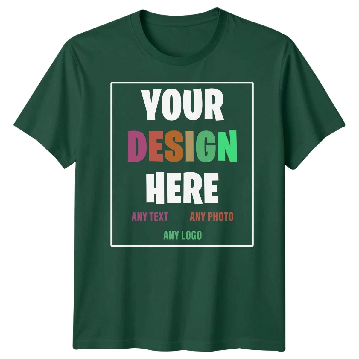 Personalised Custom Mens T-Shirt Your Text Photo Logo Design Upload