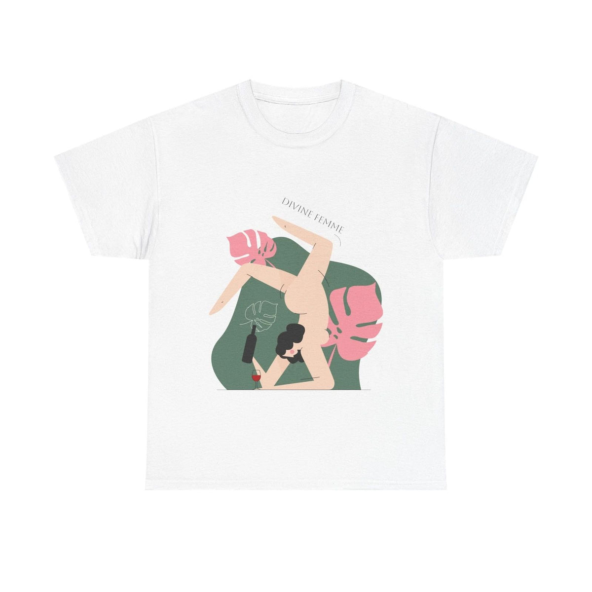Divine Femme Unisex Heavy Cotton Tee, Feminine Art Shirt, Stylish Graphic Tee