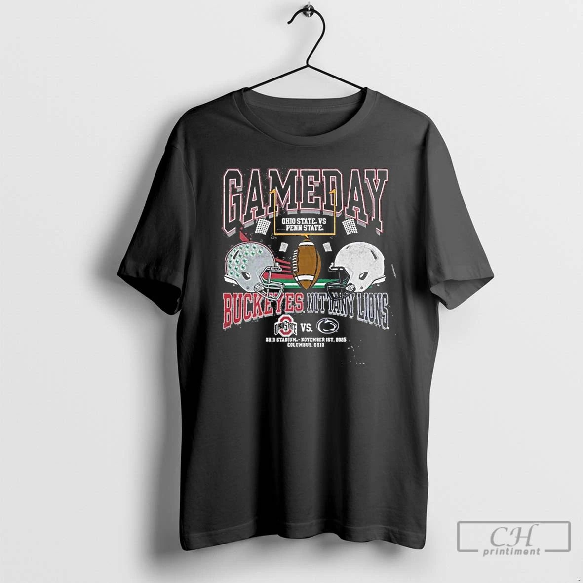 Premium Gameday Football 2025 Ohio State Vs Penn State Helmet T Shirts