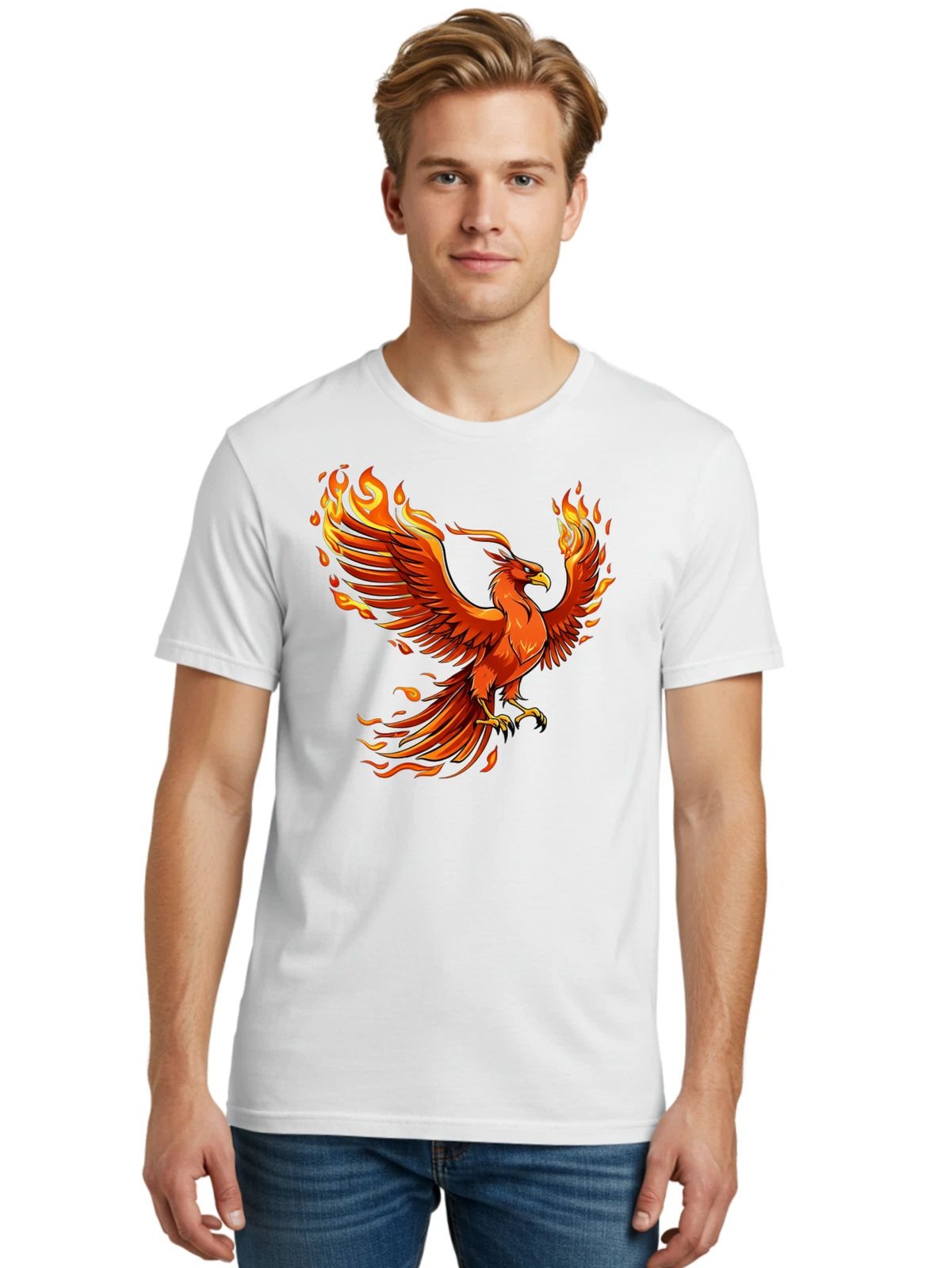 Phoenix-11 Mens Graphic Tee, 100% Cotton, Casual Summer Wear