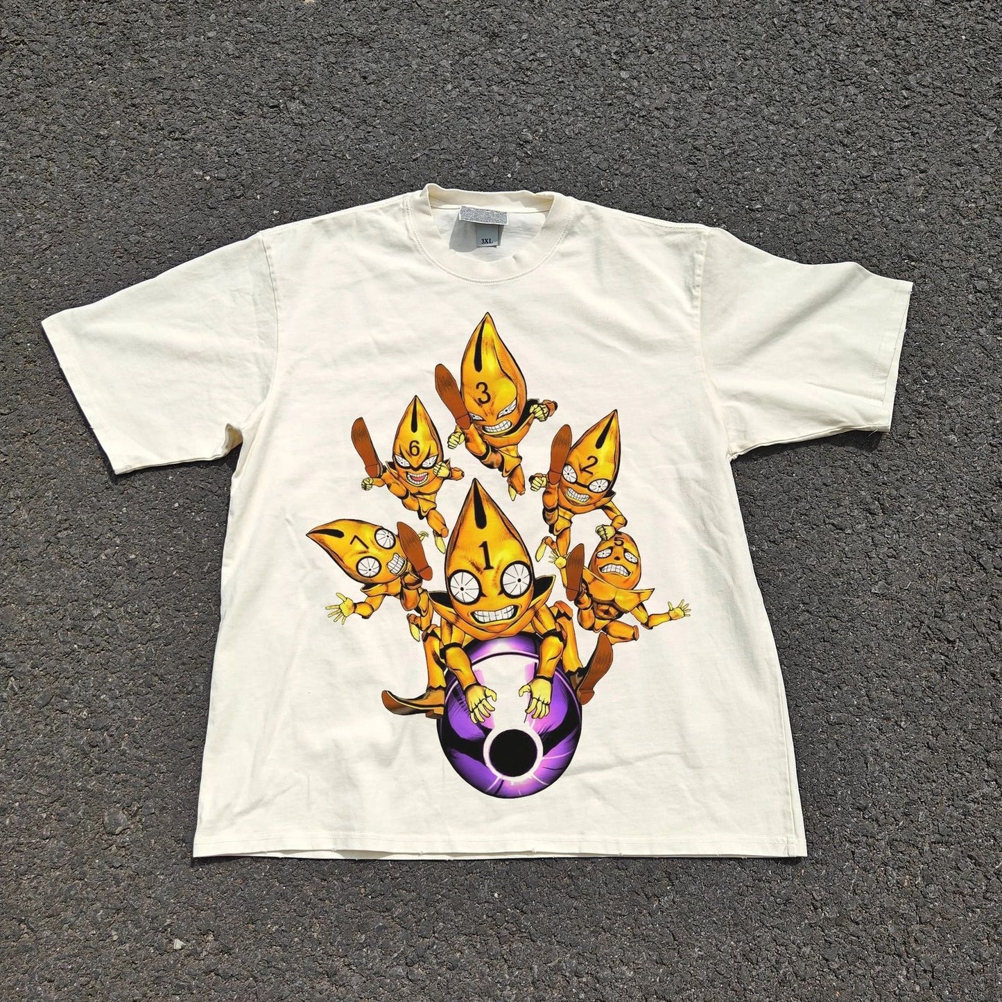 JoJo's Golden Wind Sex Pistols Anime Vintage Wash Heavyweight Cotton T-Shirt
