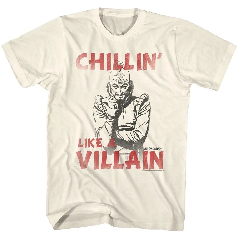 Flash Gordon Classic Sci-Fi T Shirt Retro Graphic MING CHILLIN' VILLIAN Cotton