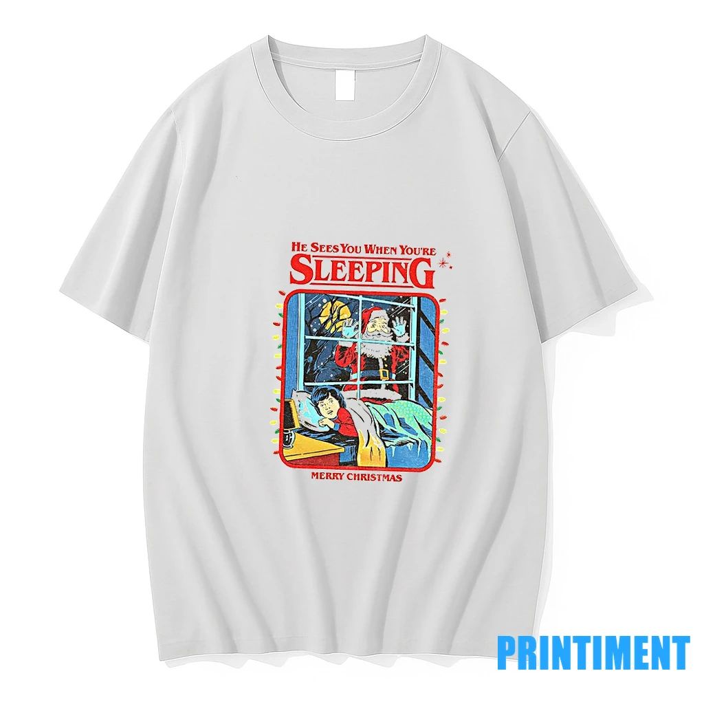 Santa He Sees You When Youre Sleeping Merry Christmas Tshirts Sweater