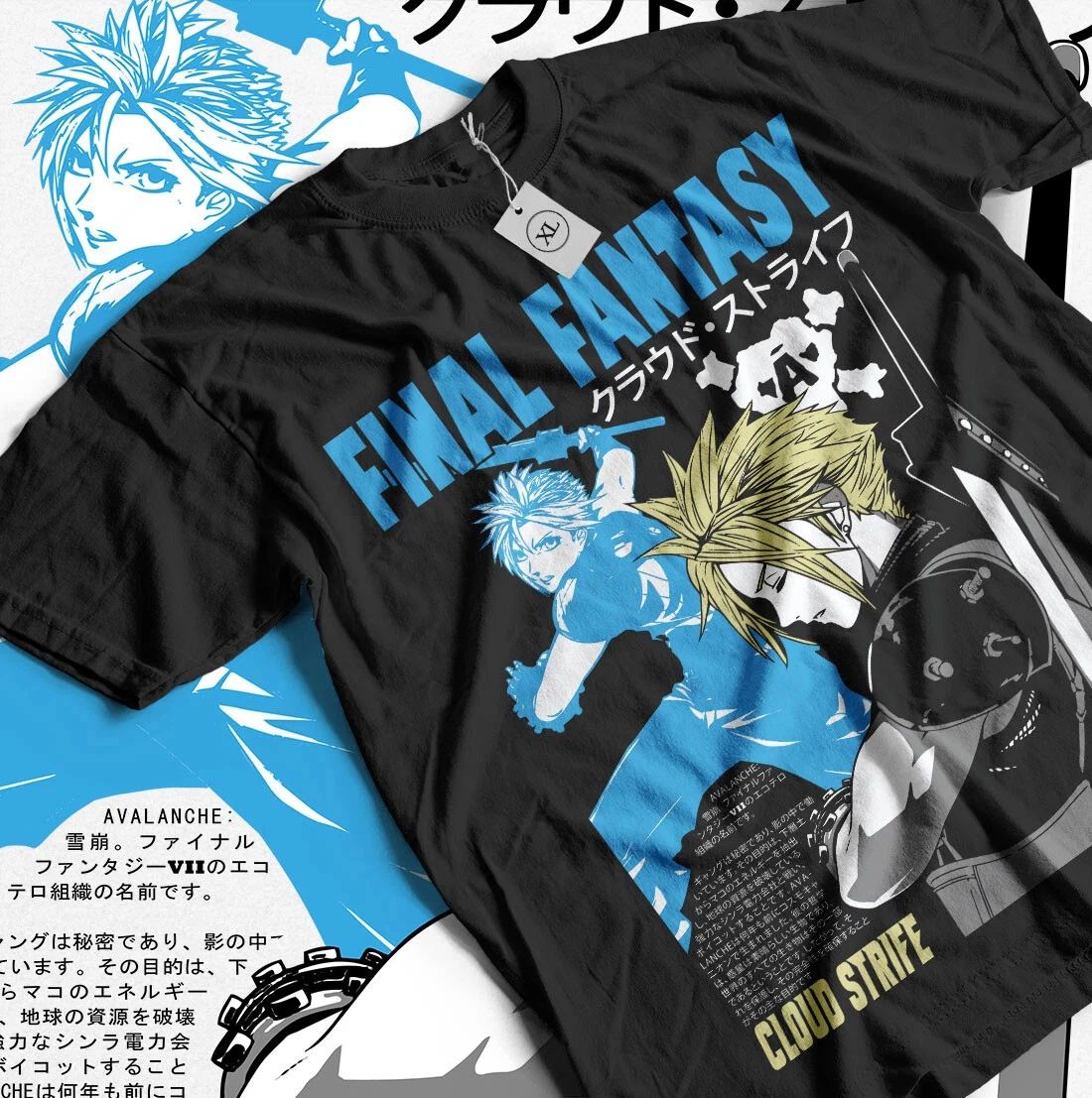Final Fantasy T-shirt FF Merch Moogle Starry Mako Reactor Anime Shirt