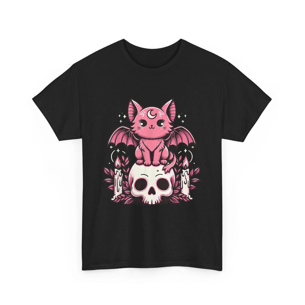 HOT Kawaii Pastel Goth Cute Creepy Cat Bat Skeleton T-Shirt