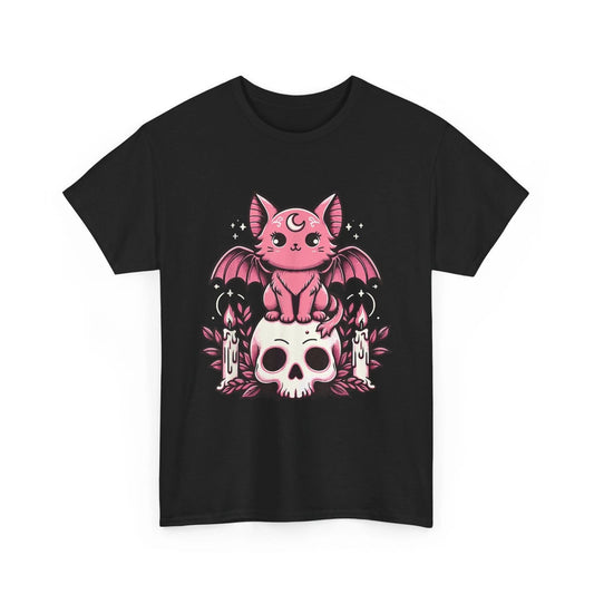 HOT Kawaii Pastel Goth Cute Creepy Cat Bat Skeleton T-Shirt