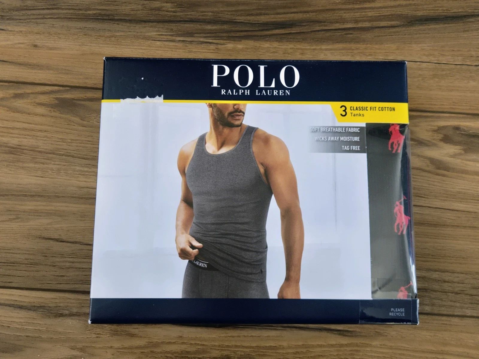 Polo Ralph Lauren 3 Pack Classic Fit Cotton Three Tank Top Black Medium