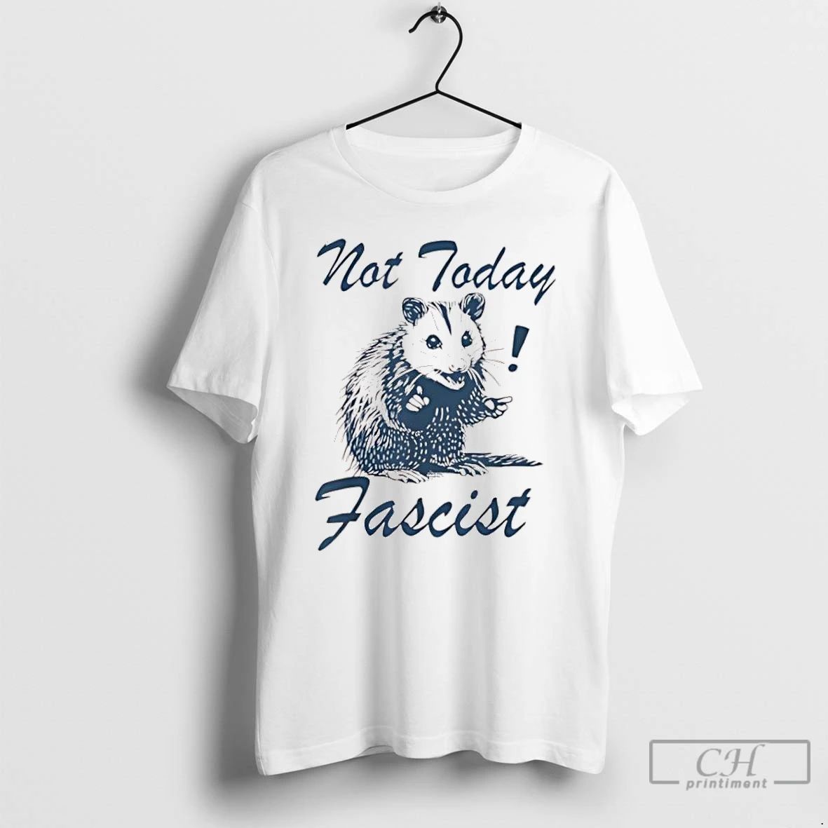 Classic Not Today Fascist Funny Possum Meme Smash Fascism T Shirts