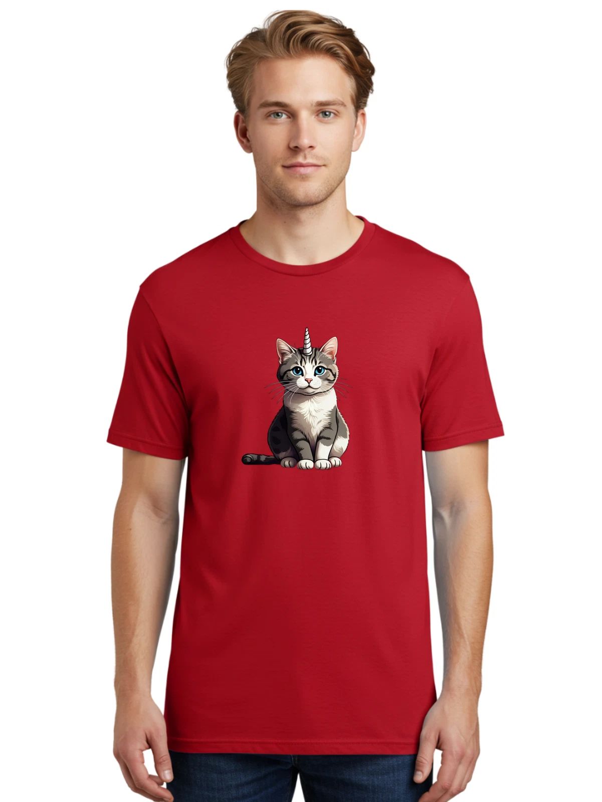 Caticorn-2 Mens Graphic Tee, 100% Cotton, Casual Summer Wear